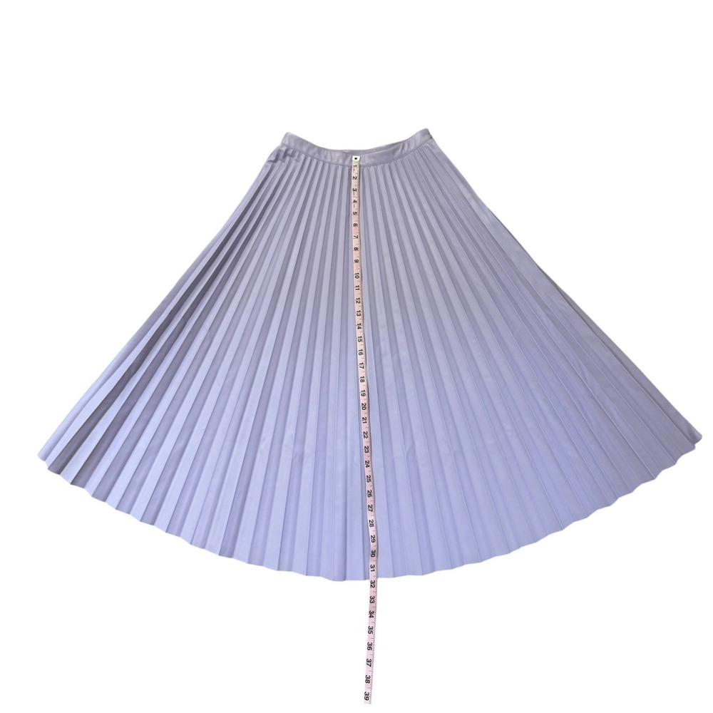 Lucy Paris Purple Pleated Vegan Leather Midi Skirt Small Accordion High Rise - Picture 8 of 8